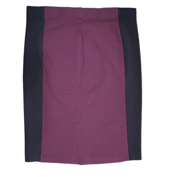 Attention Eggplant Purple Black Color Block Pencil Skirt XLARGE - Picture 2 of 10